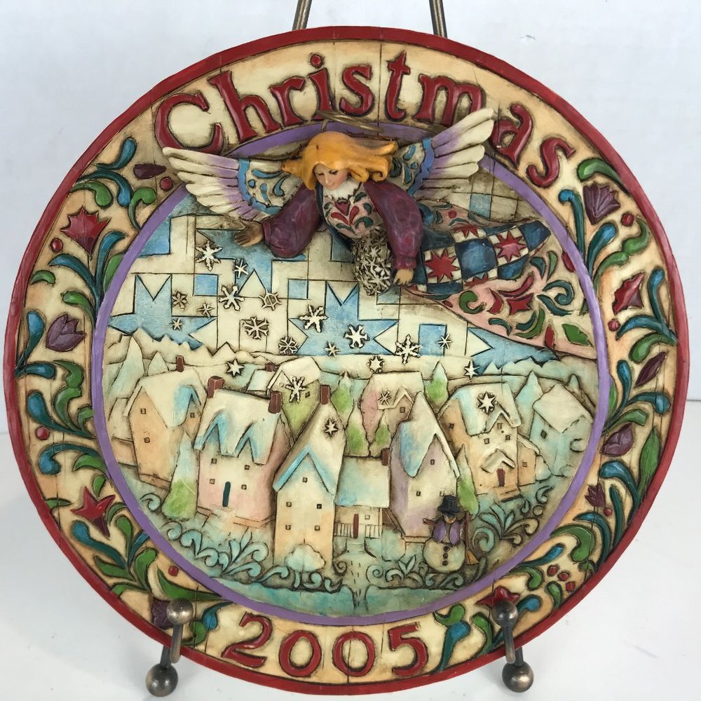 Jim Shore Christmas Collector Plate, 2005, "Sowing Joy."